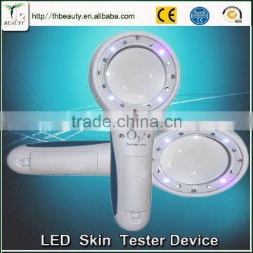 Mini Magnifier skin detection 8 white lights and 6 bule lights check Pigmented skin and Dead skin