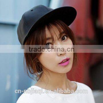 Plain Sports PU Hat Baseball Cap Black and White photo-3