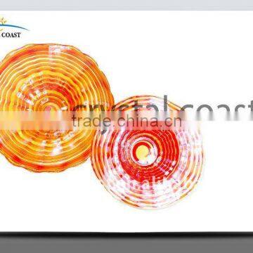 blown round flat decorative murano glass plates for wall decoration