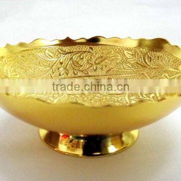 Beautiful Gift Item, Return Gift, Home and Garden Decoration Brass Gold Plated Bowl photo-2
