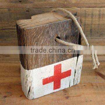 rustic wooden door stop