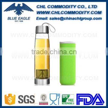 Glass Tea Infuser With Loose Leaf Tea Strainer, Glass Tea Infuser Bottle With Sleeve, Sports Water Bottle With Infuser photo-3