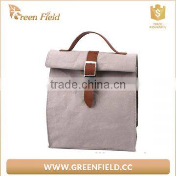 Grey Washable Paper Lunch Bag Portable Washable Paper Food Bag photo-3