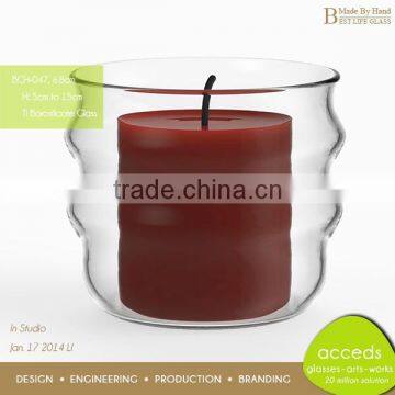 OEM/ODM Cheap Novelty Borosilicate Glass Tea Light Candle Holder photo-4