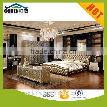 2016 New Top Quality Home Used Furniture Top Genuine Real Leather Bed photo-3