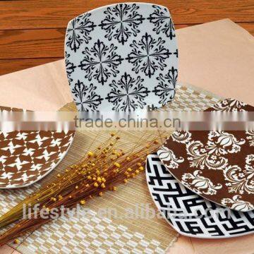 Square Shape Porcelain Plate,Ceramic Plates Wih Decal