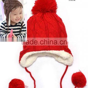 Baby Hat Warm Winter Cap For Baby Boy Girl Children's Crochet Earflap Hats Caps photo-6