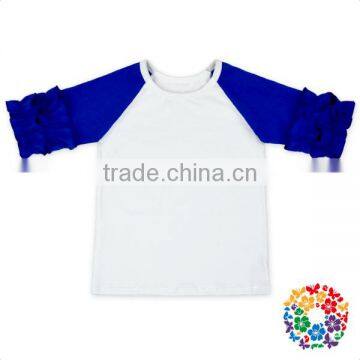 High Quality Baby Icing Ruffle Raglan 3/4 Sleeve Cotton t Shirt photo-5