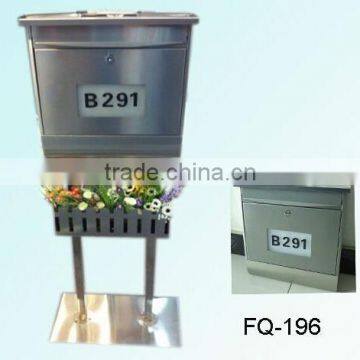 FQ-196 Cast Iron Metal Vertical Mailbox Stainless Steel Solar House Numbers Wall Mounted Letterbox