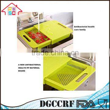 NBRSC Multi-Function Over The Sink Cutting Board Strainer Plastic Kitchen Tool photo-5