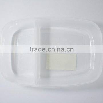 Microwave Safe Plastic 2 Compartments Lunch Box With Fork and Knife on Lid photo-2