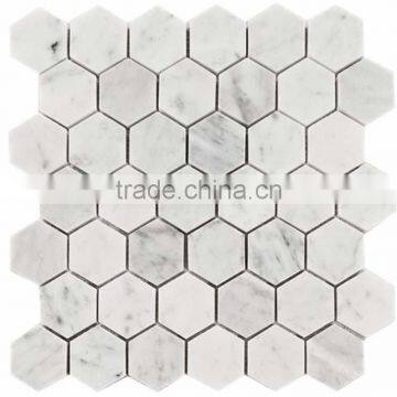 MM-CV251 Factory Price House Design Natural Stone White Hexagon Marble Tile photo-2