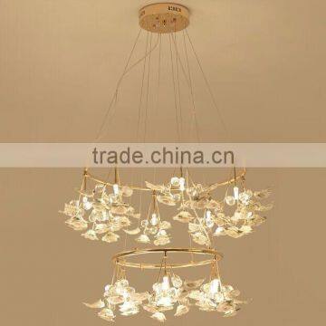 Royal Exquisite Handmade Porcelain and Crystal Green Floral Chandelier for Dining Room BF12-04284b photo-4