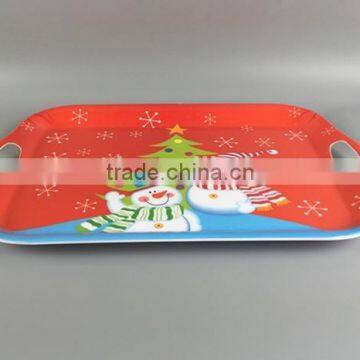 New arrival A5 different types Christmas melamine tray ware set with handles