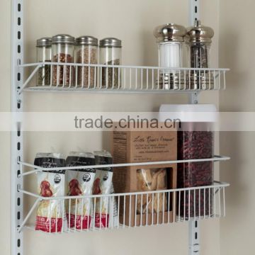 Metal Wheeled Wire Storage Basket Rack,Kitchen Wire Shelf