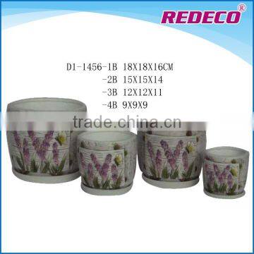 terracotta garden decorative pots with saucer