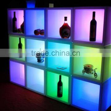 16 colors changing bottle display rack, led ice bucket, led ice basin