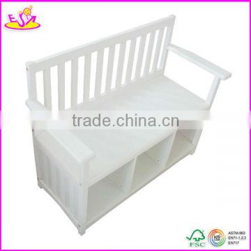 2015 new kids chair with storage,popular White bench chair with good printing,hot sale children chair with storage W08G079