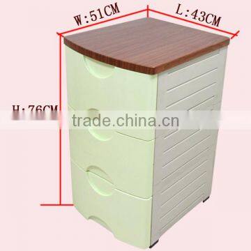 3 Layers Wooden Cover Plastic Chest Of Drawers photo-3