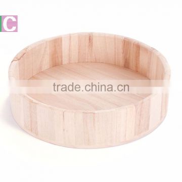 natural Round Wooden Serving Tray