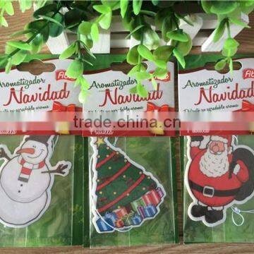 2015 Christmas promotion cheap good printing cotton paper air freshener/freshner