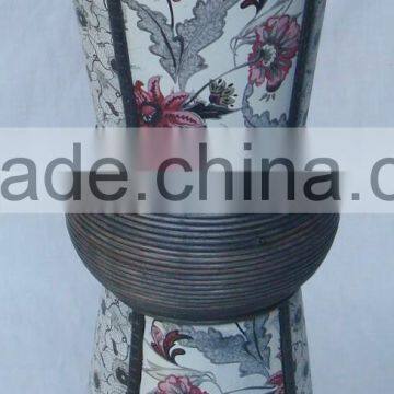 Handmade printed bamboo flower stand home deco flower vase vase