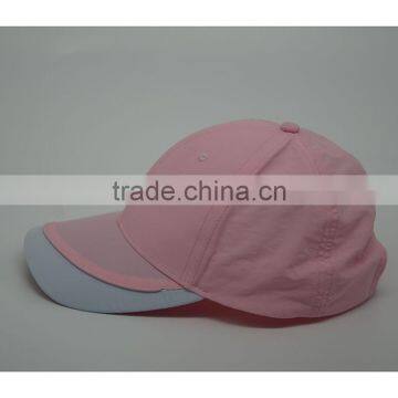 Baseball Caps With Fabric Color Contrasting oF Taslon Waterproof Fabric