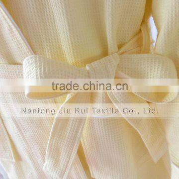 Yellow Unisex Soft Long Robes Nightwear Thick Winter Pajamas Waffle Robe Women Cotton Spa Shower Homewear photo-4