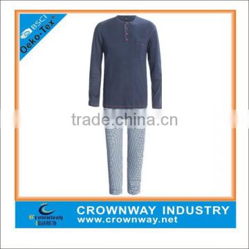 wholesale high quality cotton mens pajamas set