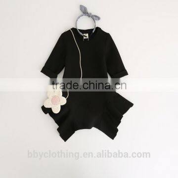 Red Black Girls Dress Autumn Winter Thick Velvet Cotton Children Clothing Long-Sleeved Kids Ruffles Dresses for Girls photo-4