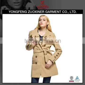 European melton fashion long khaki coat