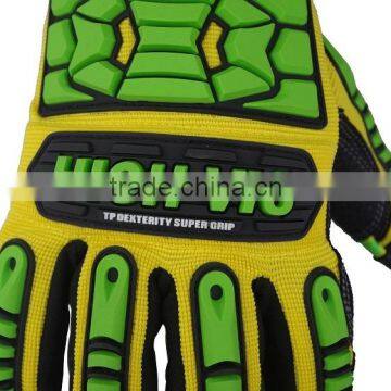 EN388 4131 Smart Phont Available Silicone Printed Anti Slip Drilling Impact Protection Safety Glvoes photo-3