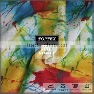 Brightly Colored 100 % Cotton Voile Printed Fabric for Dress photo-3