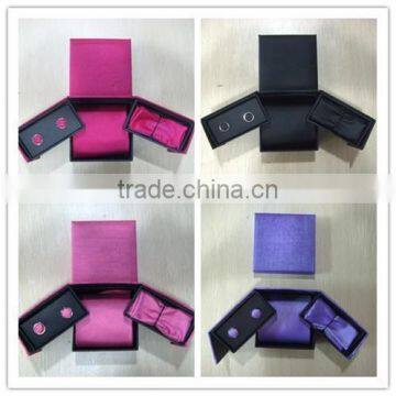 HOt Selling Men Formal Ties With Cufflink Tie Clip Hankie Gift Box