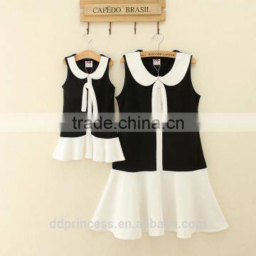 clothing manufacturer black and white dress mom and daughter dress matching