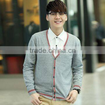 New Korean Men's Cardigan Fashion Designed Slim Fit V-neck Sweater