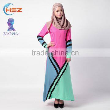 Zakiyyah 033 Spliced Dubai New Long Sleeve Evening Abaya Stone Work Sharjah Maxi Lycra Fancy Colored Muslim Dress For Women