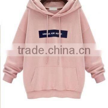 Wholesalep oversize woman sweatshirt with hood popular among adults CVC(65/35)