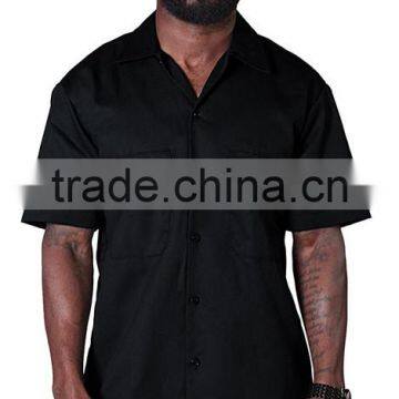 Occupational Workwear Polyester Cotton Men's Long Sleeve working uniforms Shirt for food industry