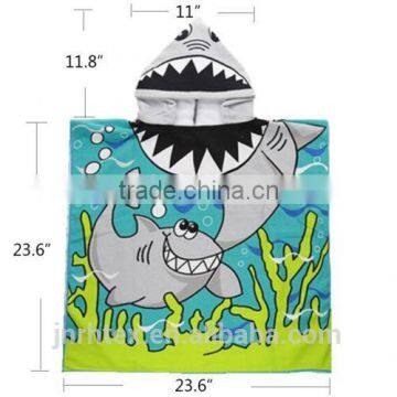 Cute Blue Beach Pool Microfiber Hooded Poncho Towel for Boys photo-4