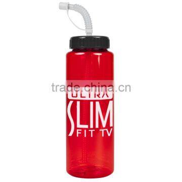 USA Made 32 oz Transparent Sports Bottle With Straw Lid - BPA/BPS-free, FDA Compliant and Comes With Your Logo photo-4