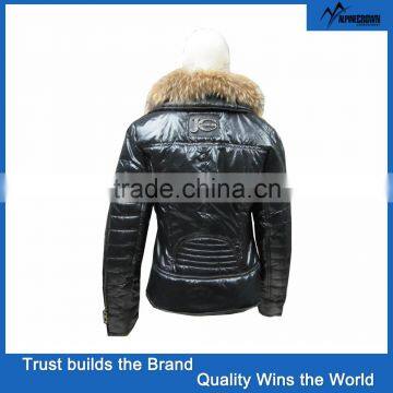Customized Ladies Purple Leather Jacket photo-2