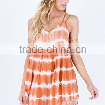 Perfect Tie Dye Grid-patterned Latest Beach Dress Designs photo-3