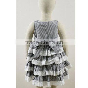 Wholesale Boutique Clothing Stripe Ruffle Lace Girl Tutu Dress photo-2