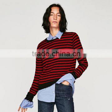 2017 Men Creative Youthful Pullover Stripe Woollen Sweaters for Custom Wholesale photo-4