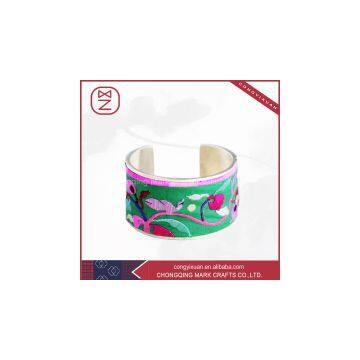 Embroidered vintage jewelry chinese wind pattern flower fabric hand bangle love forever anniversay bracelet