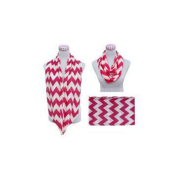 Custom Printing Poly Jersey Cotton Chevron Infinity Scarf
