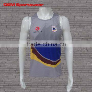 New pattern gym wear sublimated running singlets