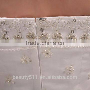 A-Line Strapless Long Trailing Bead And Ruffle Wedding Dress Bridal Gown AS00101 photo-4