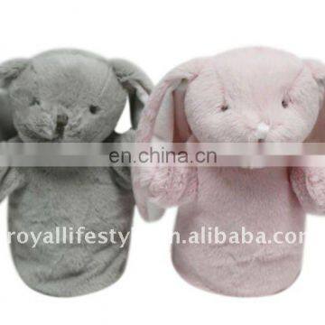 Custom color animal shape Plush Rabbit finger puppet